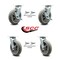 Service Caster 8 Inch Thermoplastic Rubber Caster Set with Roller Bearing 4 Swivel Lock 2 Brake SCC-30CS820-TPRRD-TLB-BSL-2-BSL-2 - alternate 6